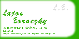 lajos boroczky business card